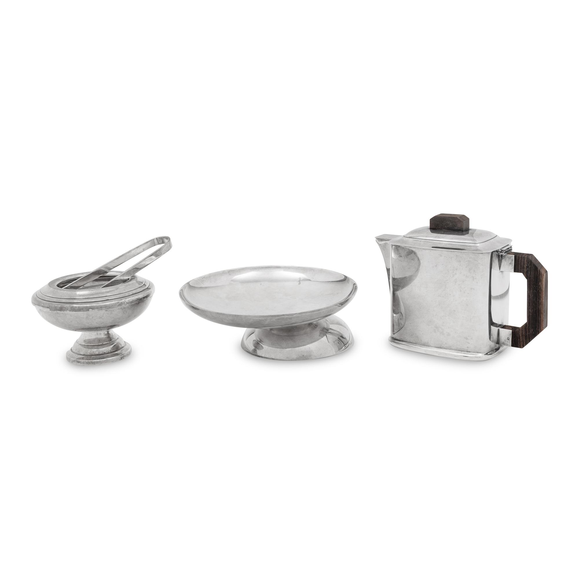 A Group of Three Ercuis Silver-Plate Table Articles