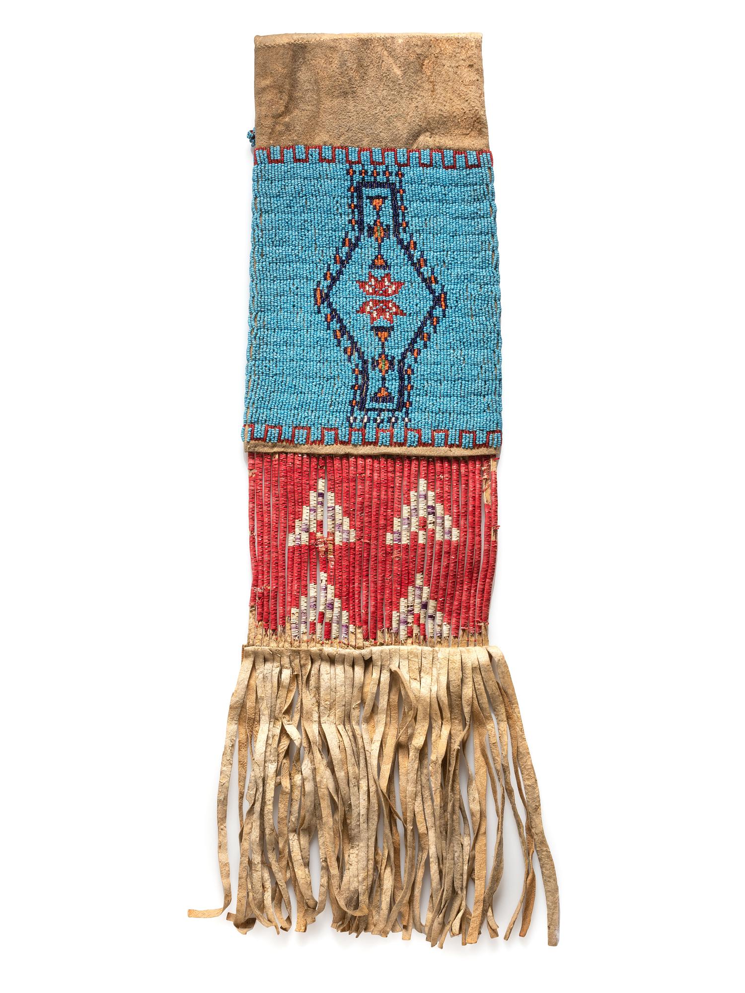 Sioux Beaded Hide Tobacco Bag