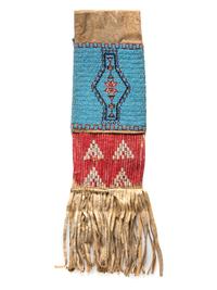 Sioux Beaded Hide Tobacco Bag