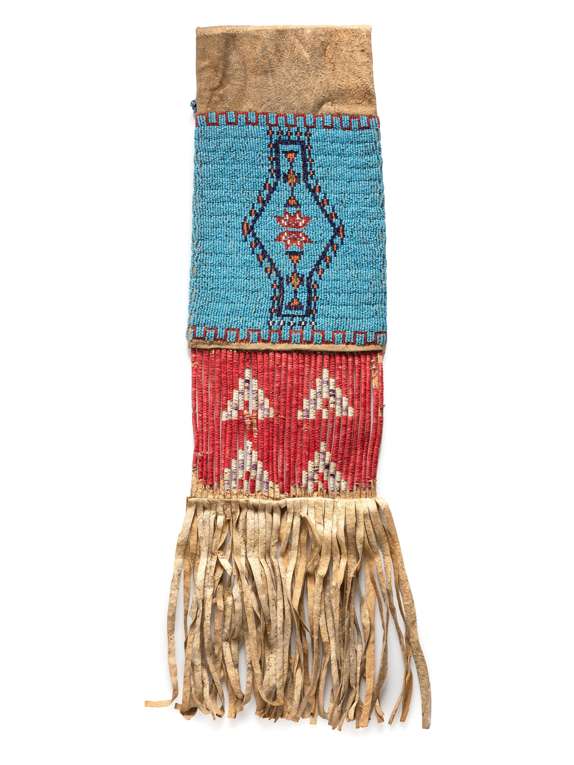 Sioux Beaded Hide Tobacco Bag