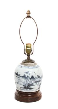 A Pair of Chinese Export Ginger Jars Height 10 inches (larger)