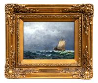 Edvard Skari, (Norwegian, 1839-1903), I Stille og Storm, 1873