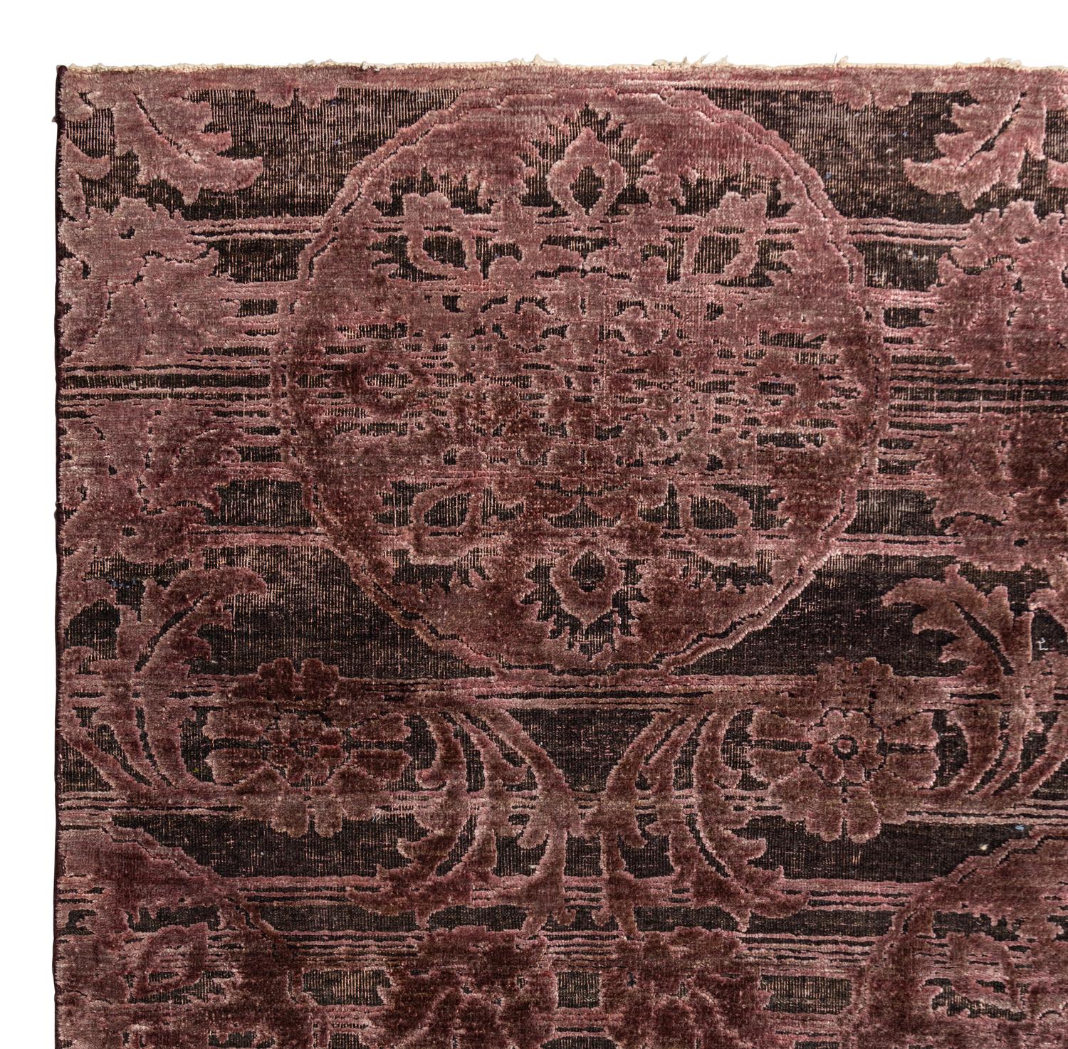 A Contemporary Silk and Wool Blend Rug