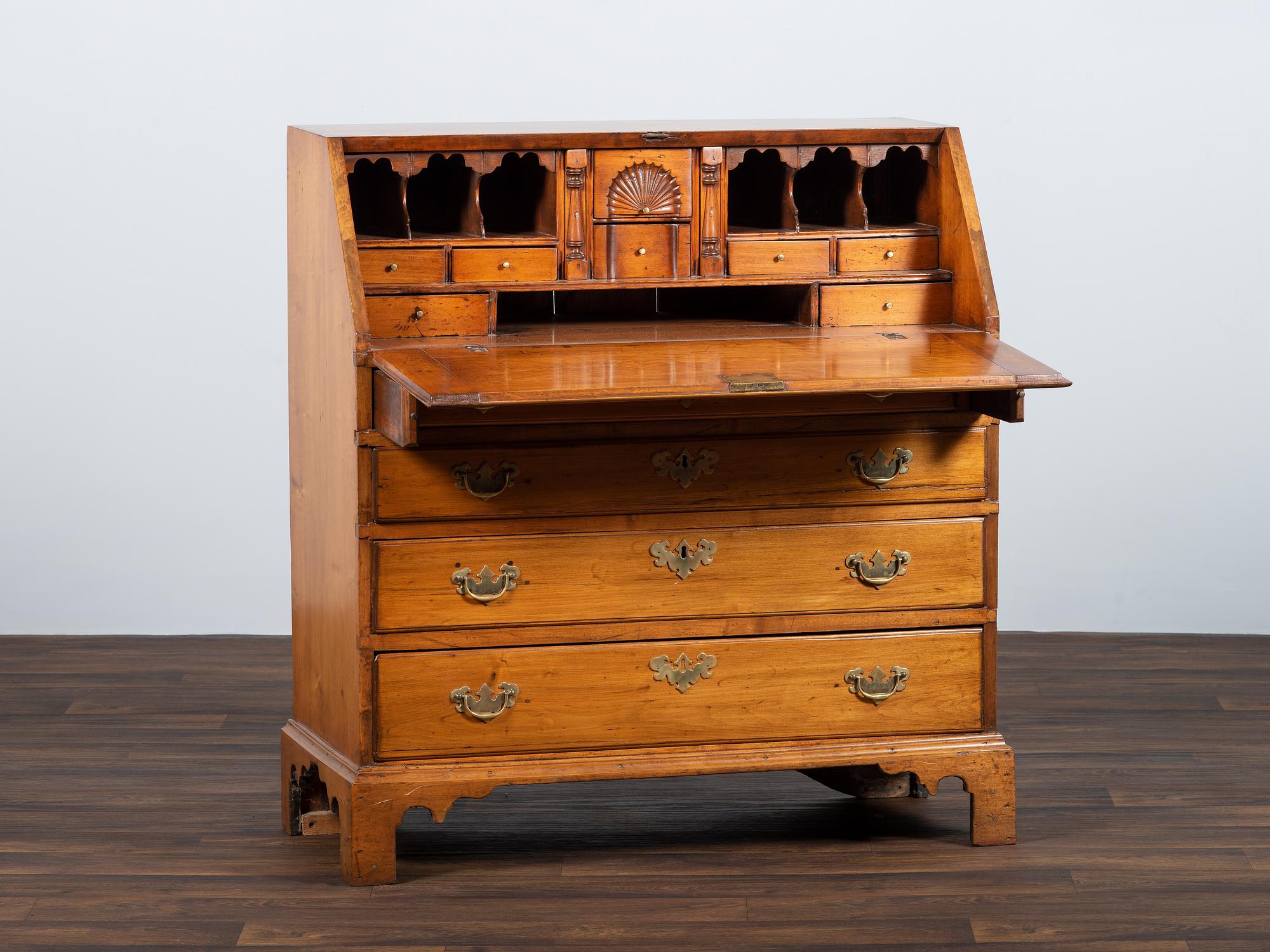 A Chippendale Maple Slant Front Desk
