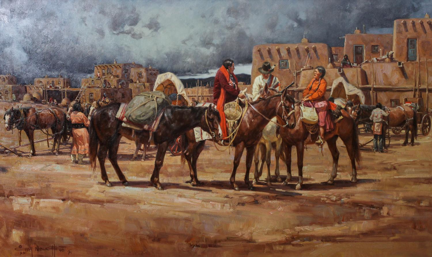 Gary Niblett, (American, b. 1943), San Geronimo Feast Day, 1990
