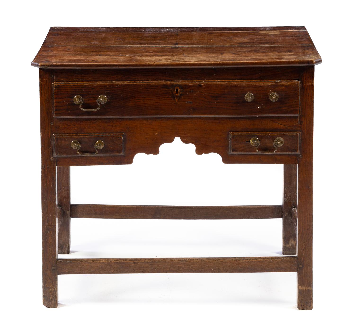 A George III Style Oak Table Height 29 3/8 x width 33 1/2 x depth 22 3/4 inches. — 19TH CENTURY