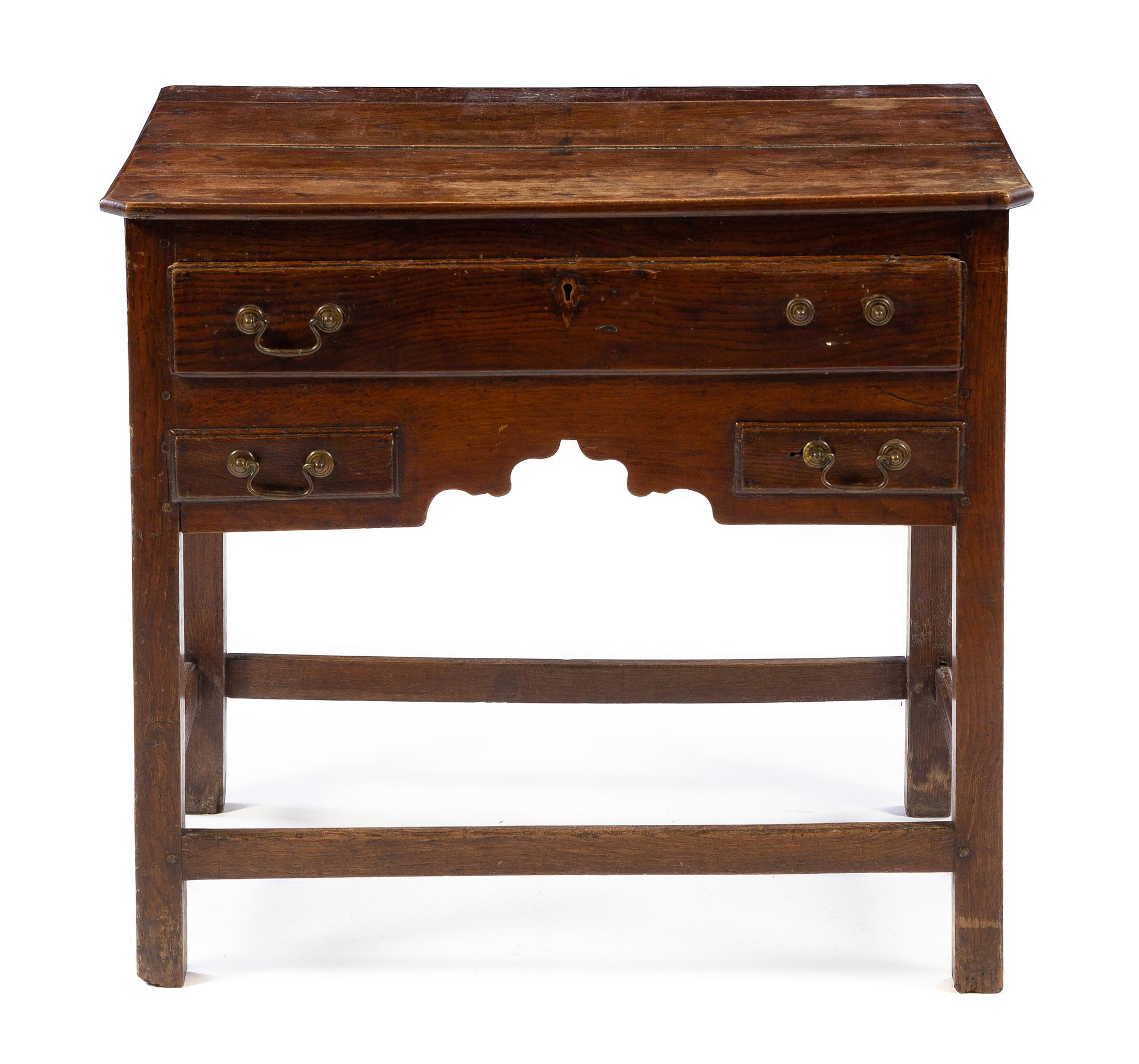 A George III Style Oak Table Height 29 3/8 x width 33 1/2 x depth 22 3/4 inches. — 19TH CENTURY