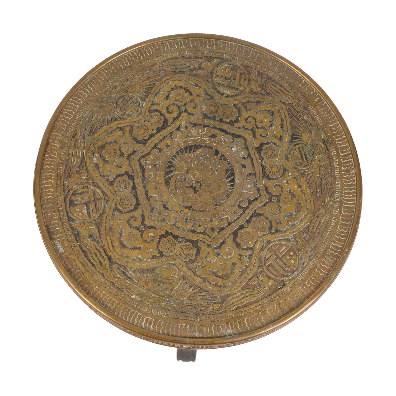 A Louis XV/XVI Transistional Style Gilt Metal Mounted Marble Top Gueridon — 20TH CENTURY