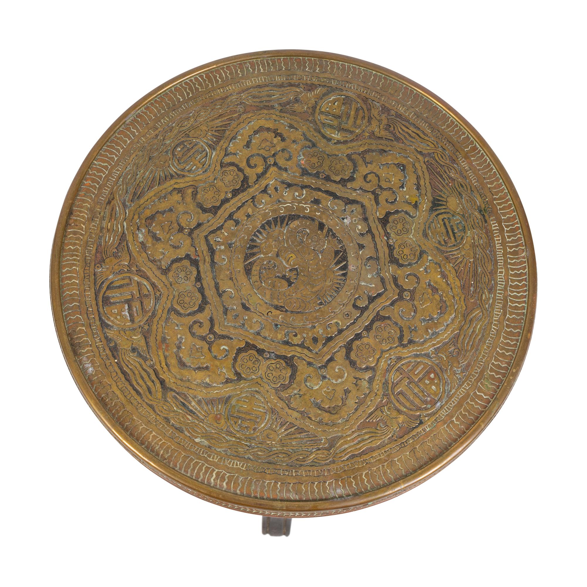 A Louis XV/XVI Transistional Style Gilt Metal Mounted Marble Top Gueridon — 20TH CENTURY