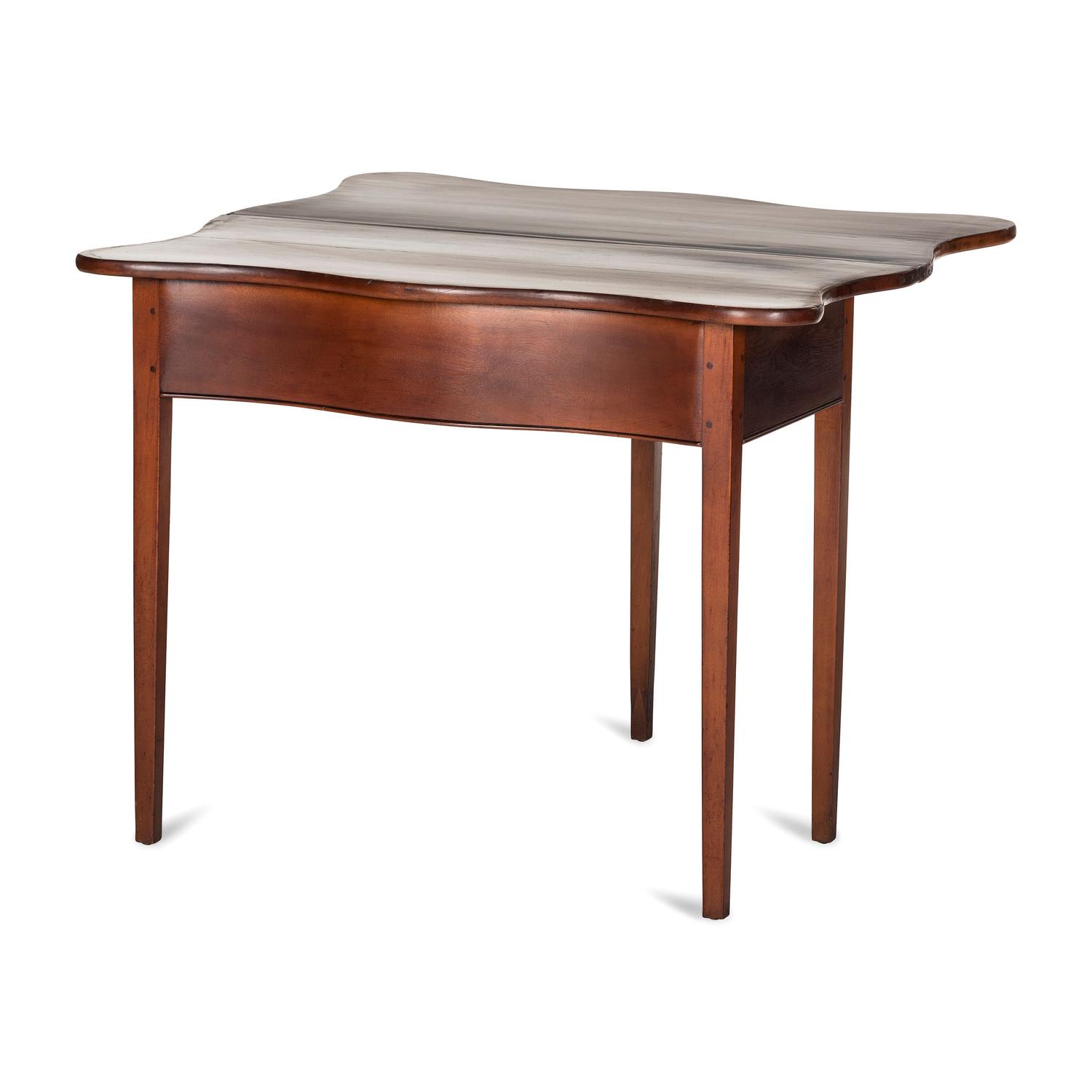 A Federal Cherrywood Serpentine Top Games Table