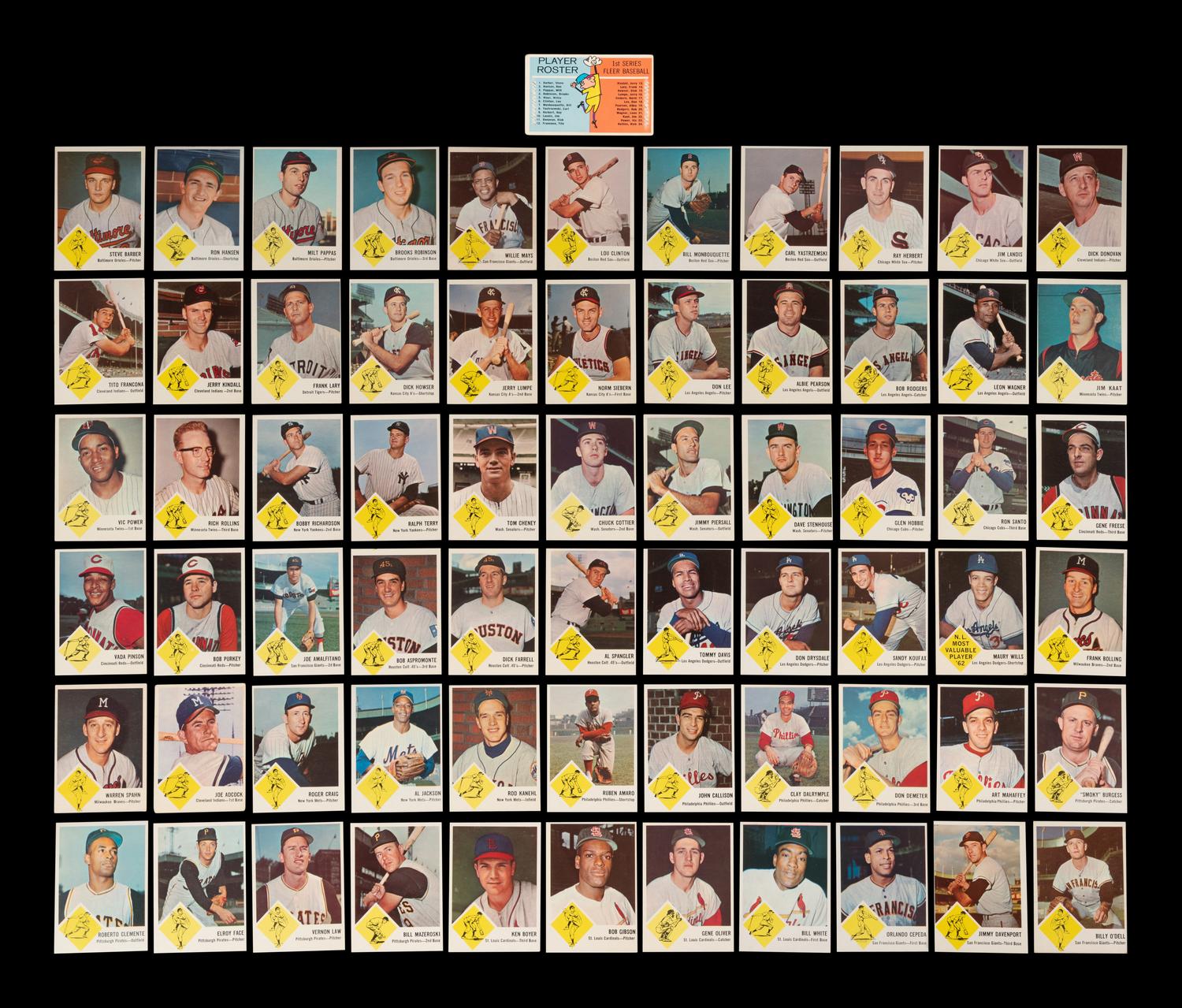A Complete Set of 1963 Fleer Baseball Cards (66/66 Plus Checklist)