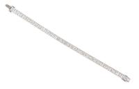 A Platinum and Diamond Line Bracelet, 15.50 dwts.