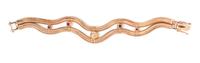A Retro Rose Gold, Diamond and Ruby Bracelet, 28.10 dwts.