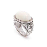 WHITE CORAL AND DIAMOND RING