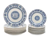 Twelve Wedgwood Salad Plates and Twelve Wedgwood Bread and Butter Plates of Yale University Interest