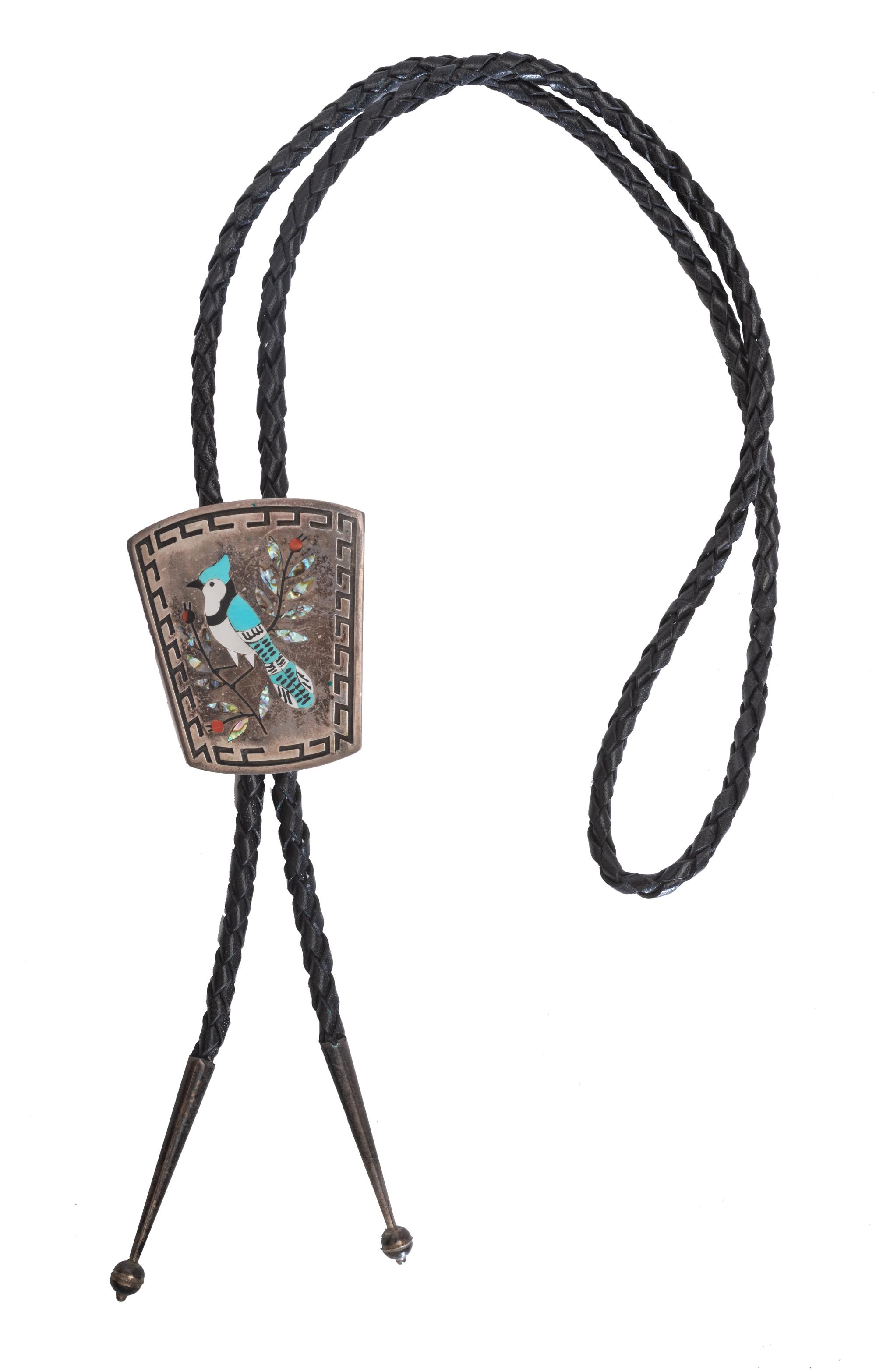 Silver and Mosaic Inlay Bolo Ties Lot is located and will ship from Denver, Colorado.