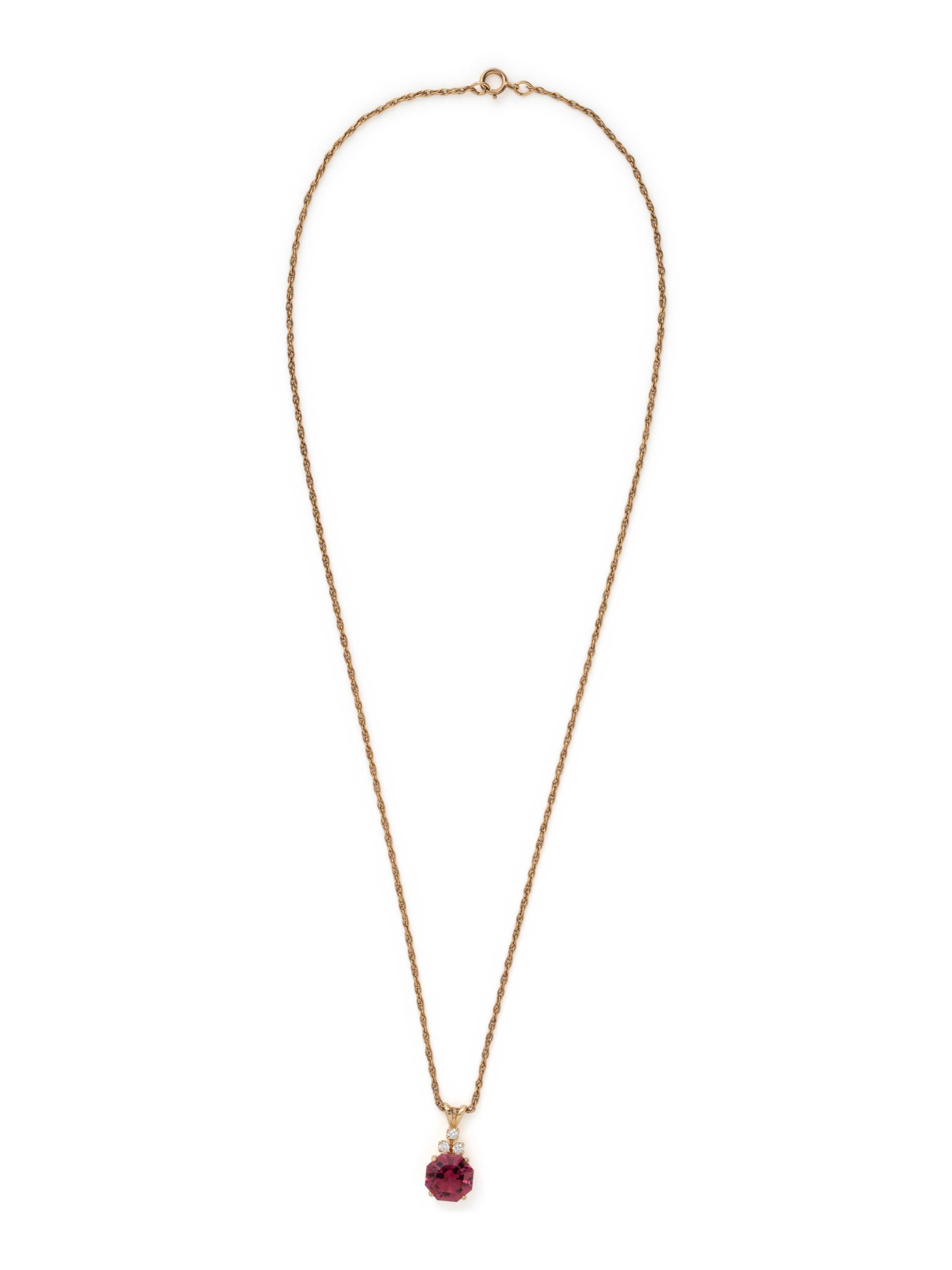 PINK TOURMALINE AND DIAMOND PENDANT