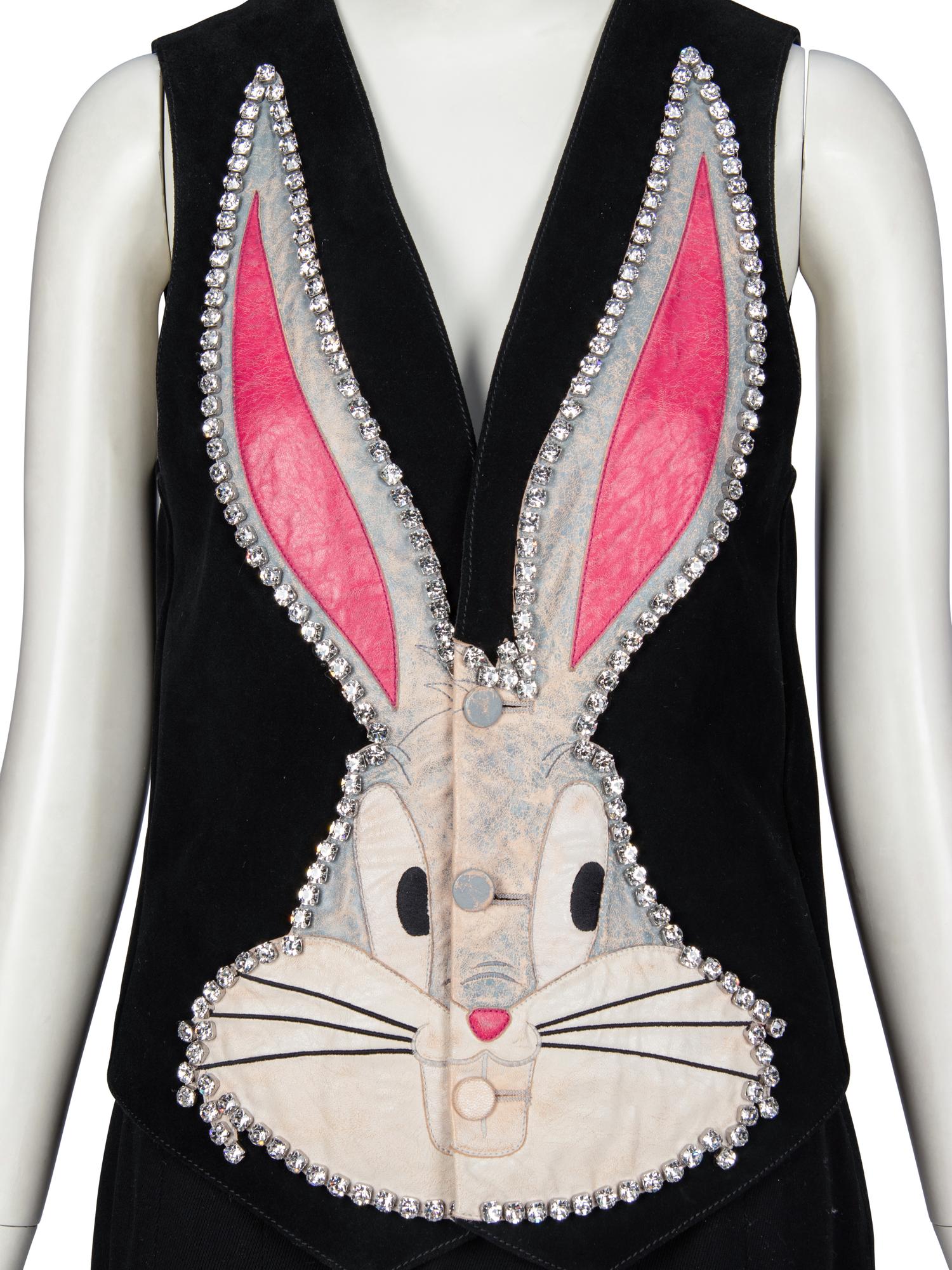 GUCCI, EMBELLISHED 'BUGS BUNNY' SUEDE VEST, 2018