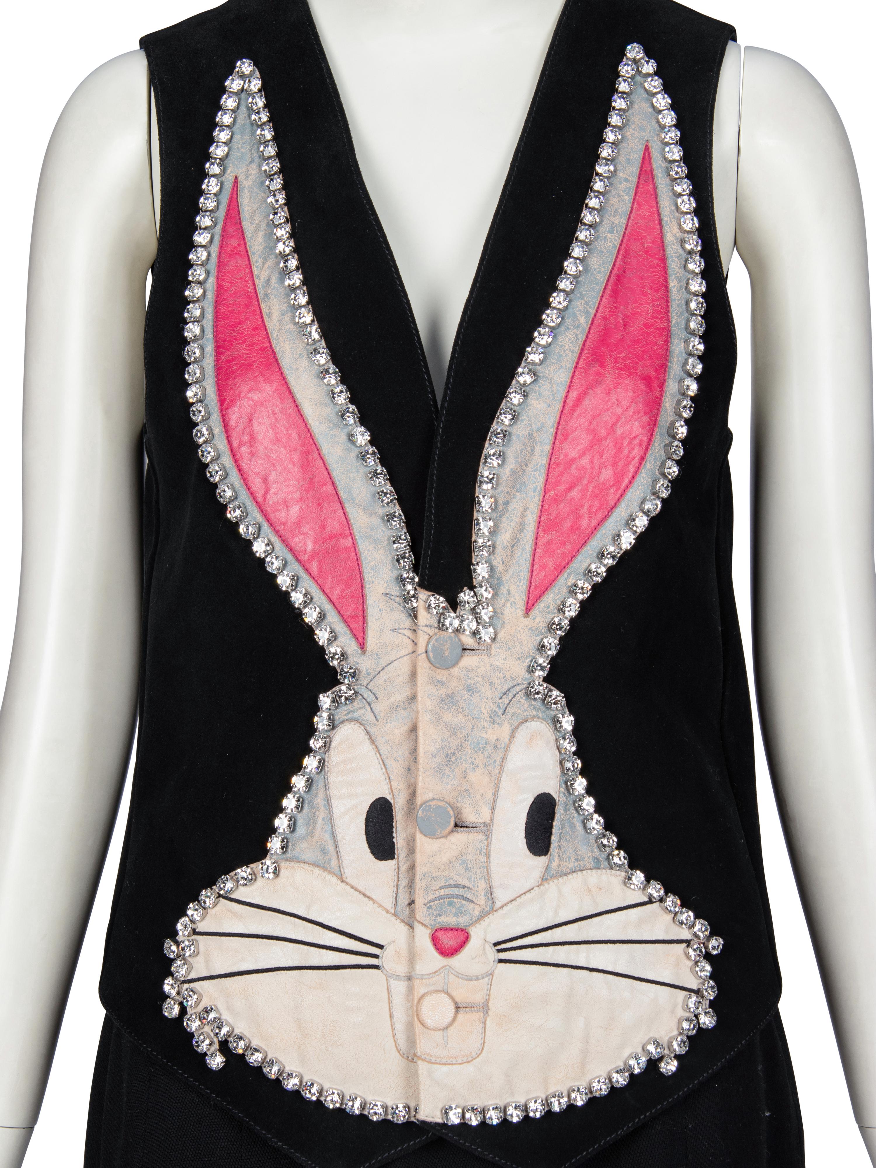 GUCCI, EMBELLISHED 'BUGS BUNNY' SUEDE VEST, 2018