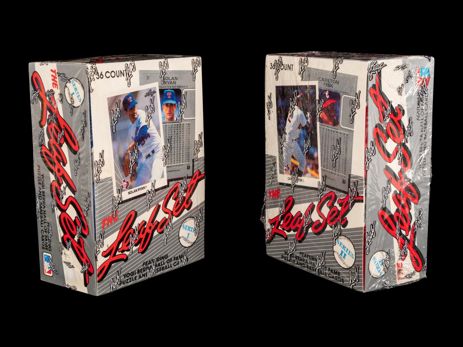 A Group of Two Unopened Boxes of 1990 Leaf Baseball Cards (Possible Frank Thomas Rookie),