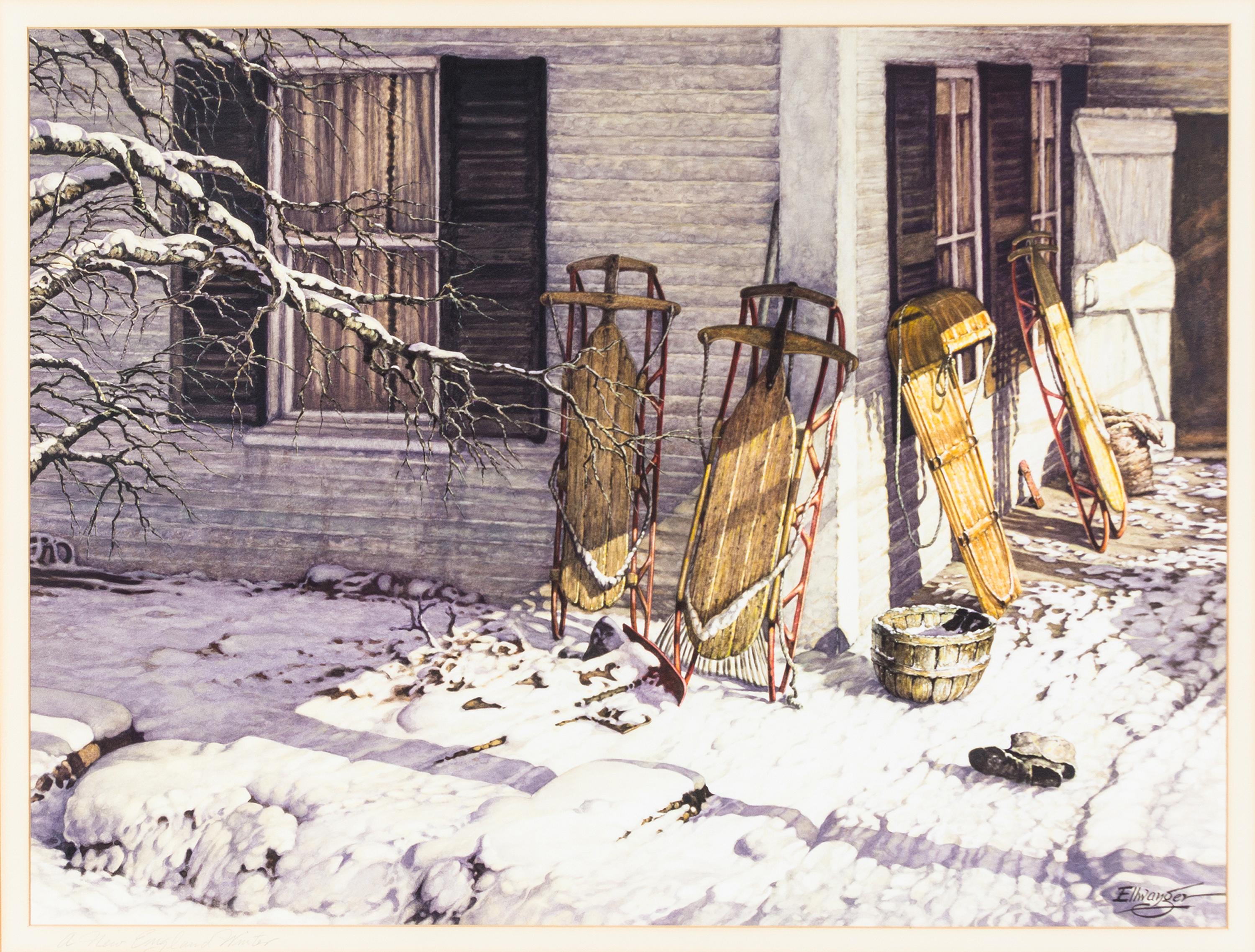 Donald F. Ellwanger, (American, 1910-2004), A New England Winter, 1981