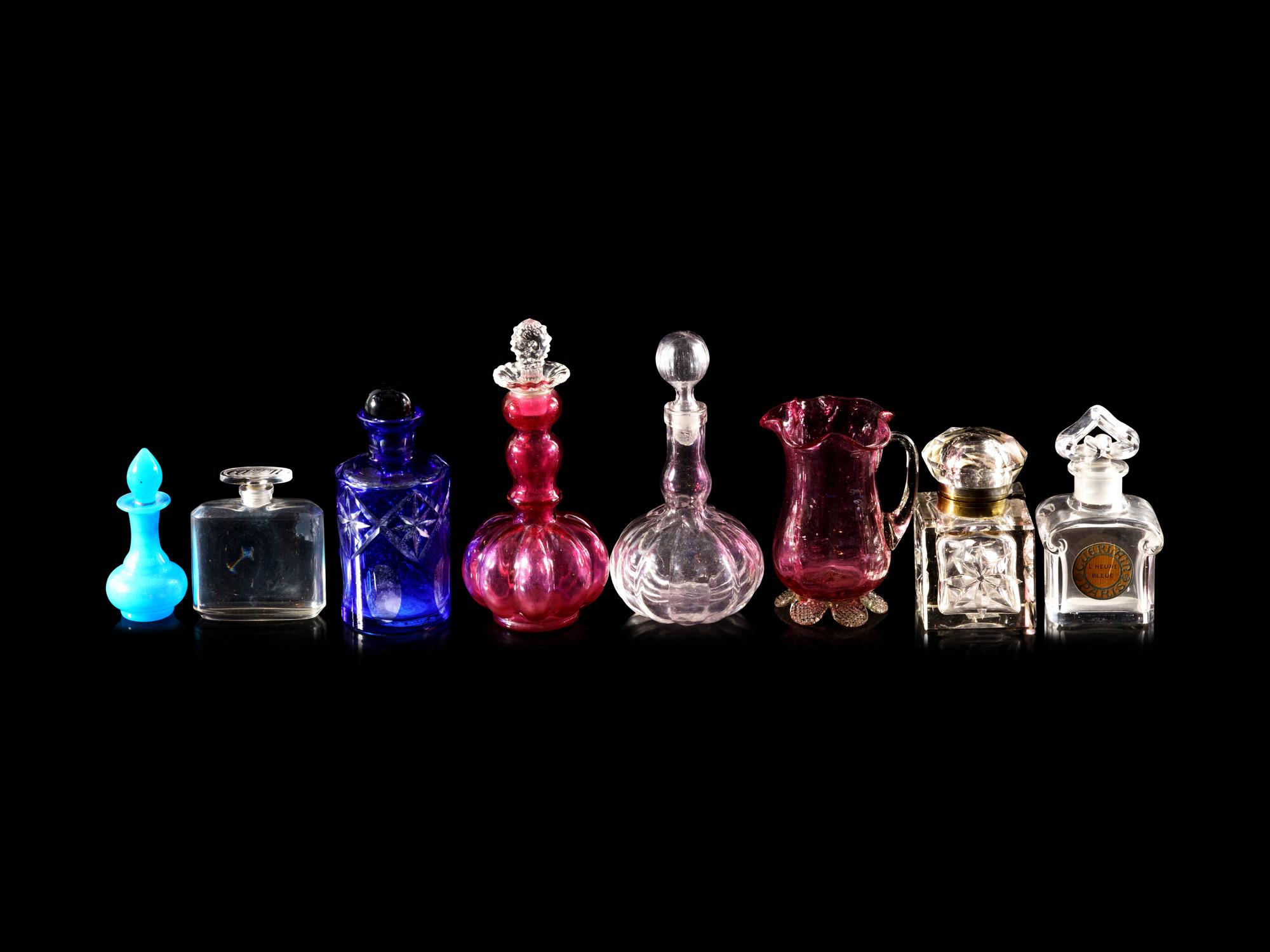 A Group of Glass Scent Bottles