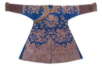 A Blue Ground Silk Dragon Robe