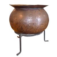 A Copper Cooking Vessel on Stand 25" W x 25" D x 26.5" H — France, Circa 1900