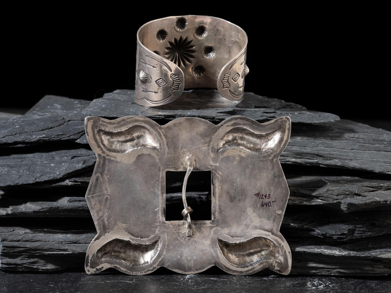 Navajo Belt Buckle and Cuff Bracelet
