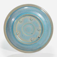 A Chinese Jun-type stoneware circular dish Possibly Song dynasty