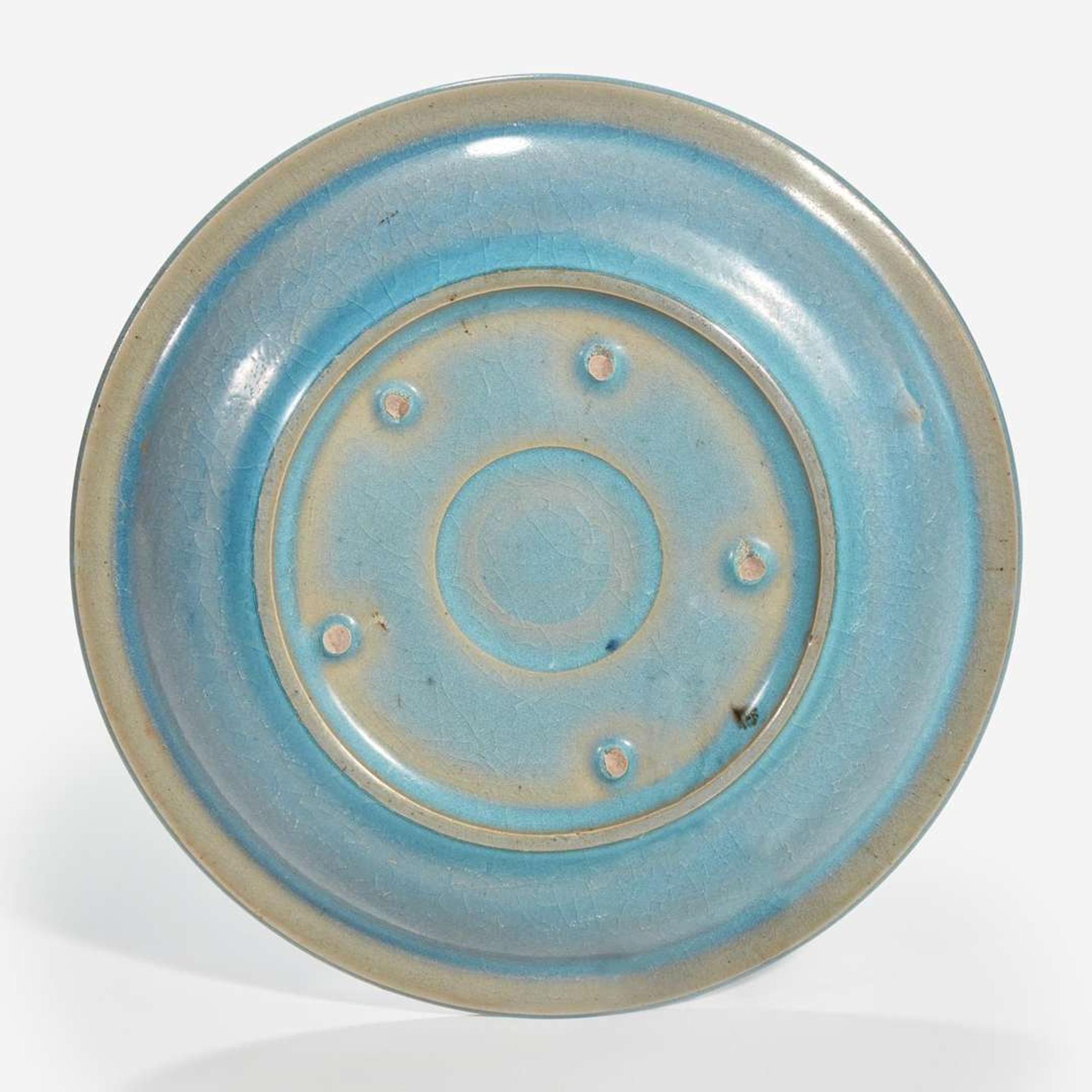 A Chinese Jun-type stoneware circular dish Possibly Song dynasty