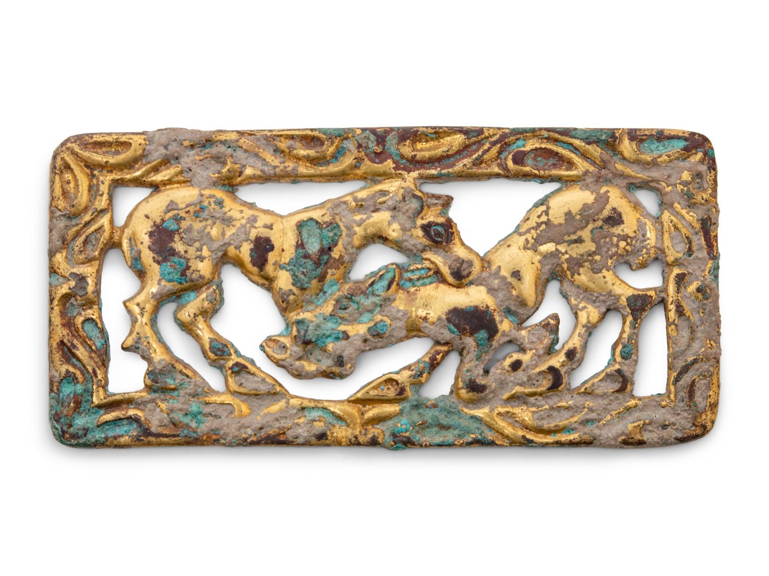 A Gilt Bronze Reticulated Belt Plaque
