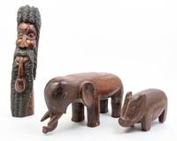 Two Carved Wood Models Height of tallest 17 1/4 inches.