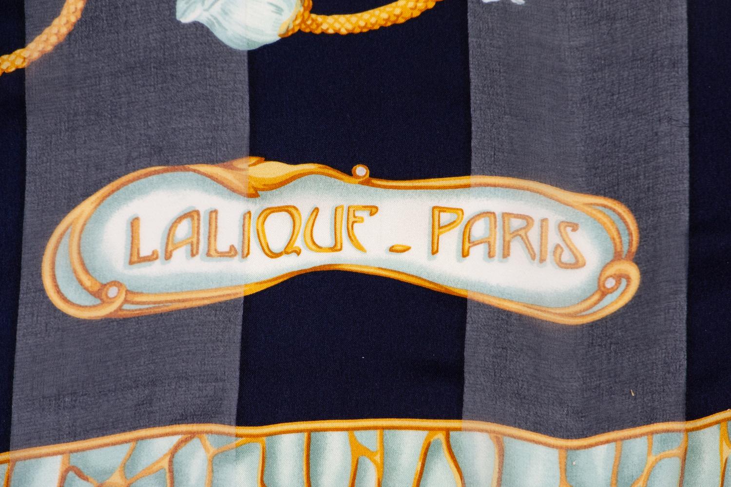 Four Designer Silk Scarves Including Lalique, Gucci, and YSL