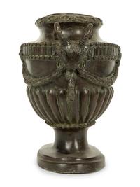 A Neoclassical Style Bronze Urn with Ram Mask Handles — 20TH CENTURY