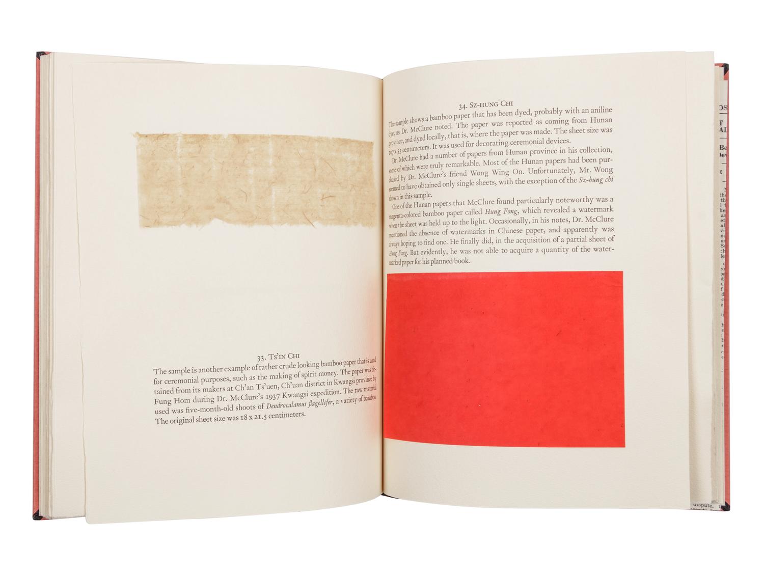 [BIRD & BULL PRESS]. McCLURE, Floyd Alonzo. Chinese Handmade Paper . Newtown PA: Bird & Bull Press, 1986.