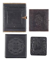 [EARLY PHOTOGRAPHY]. A group of 12 daguerreotypes, ambrotypes, and tintypes of couples housed in 8 cases, including some Union cases.