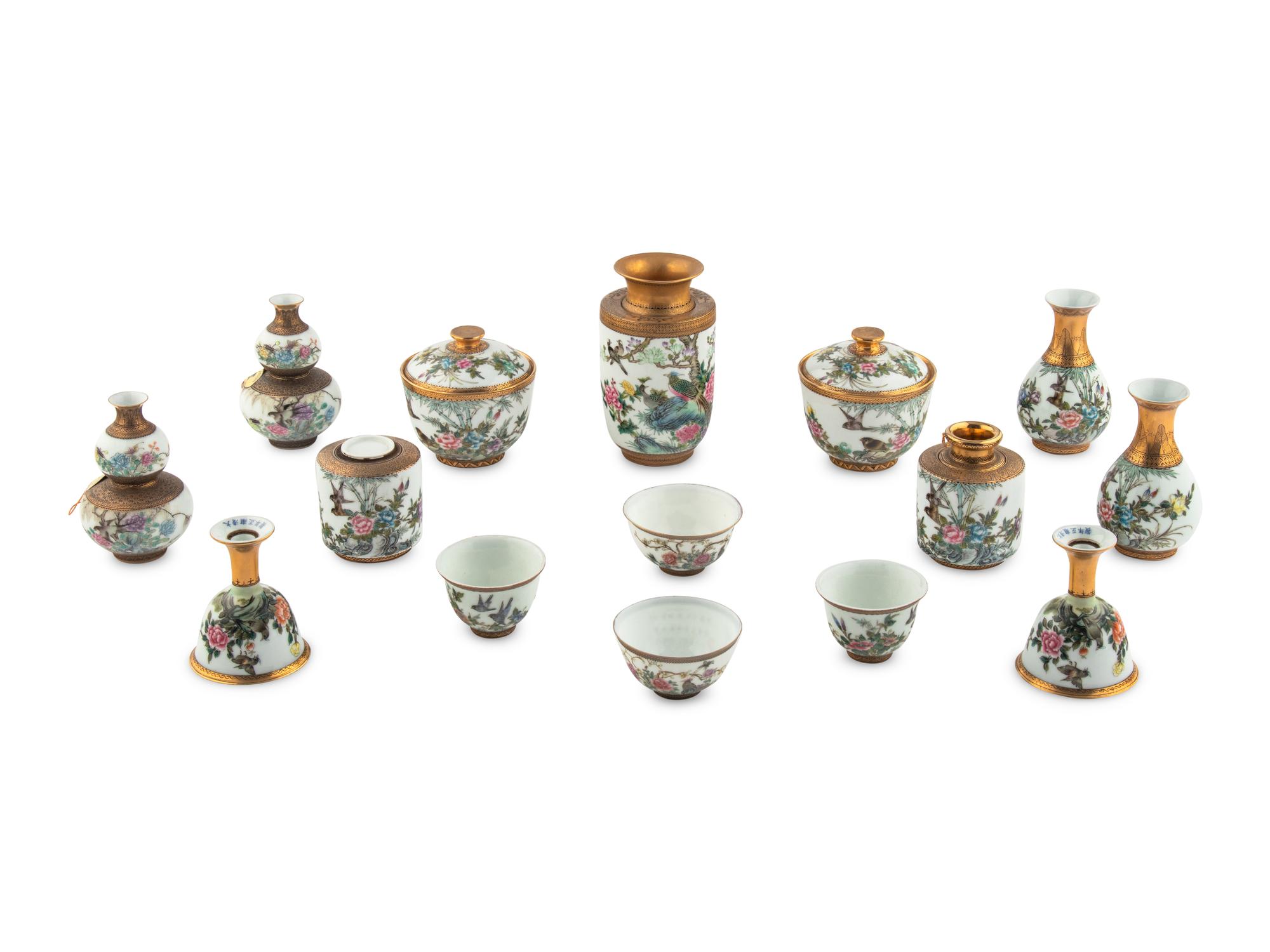 A Set of Chinese Eggshell Porcelain Wares