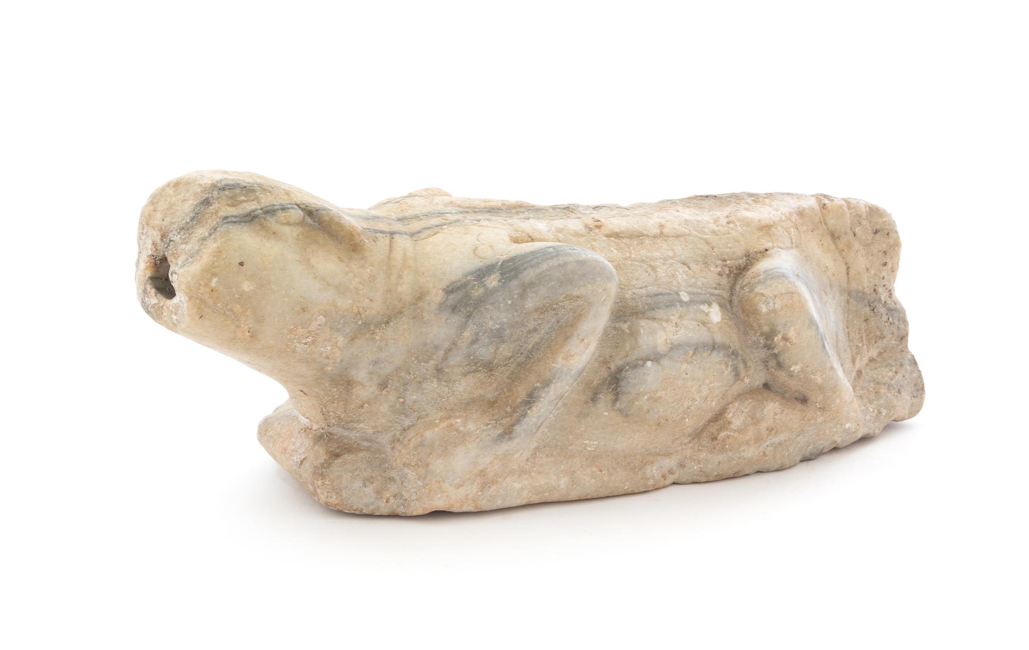 An Egyptian Marble Figure of a Crocodile Length 12 1/2 inches. — PTOLEMAIC PERIOD, CIRCA 3RD CENTURY B.C.E.