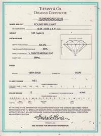 A Pair of Platinum and Diamond Studs, Tiffany & Co., 1.80 dwts.
