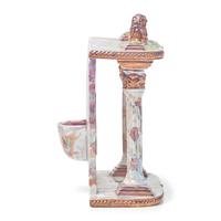 A Staffordshire Pink Sunderland Lustreware Watch Hutch