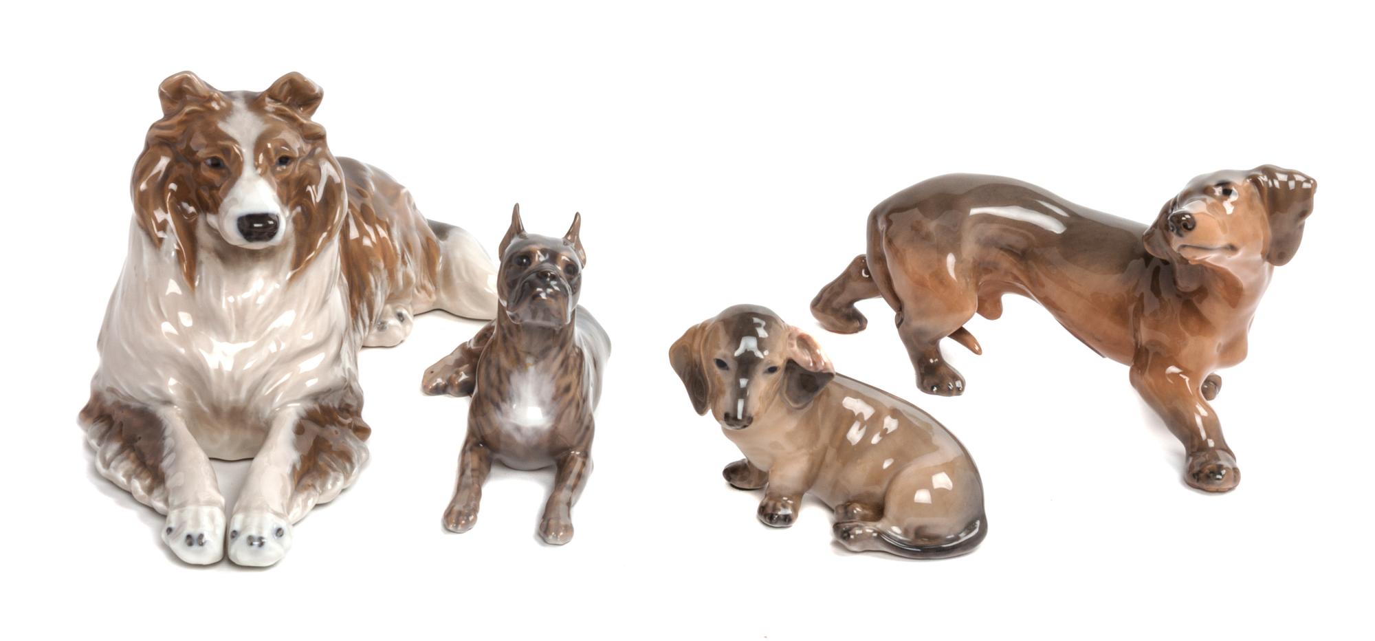Four Royal Copenhagen Porcelain Figures Width of widest 11 1/4 inches. — 20TH CENTURY