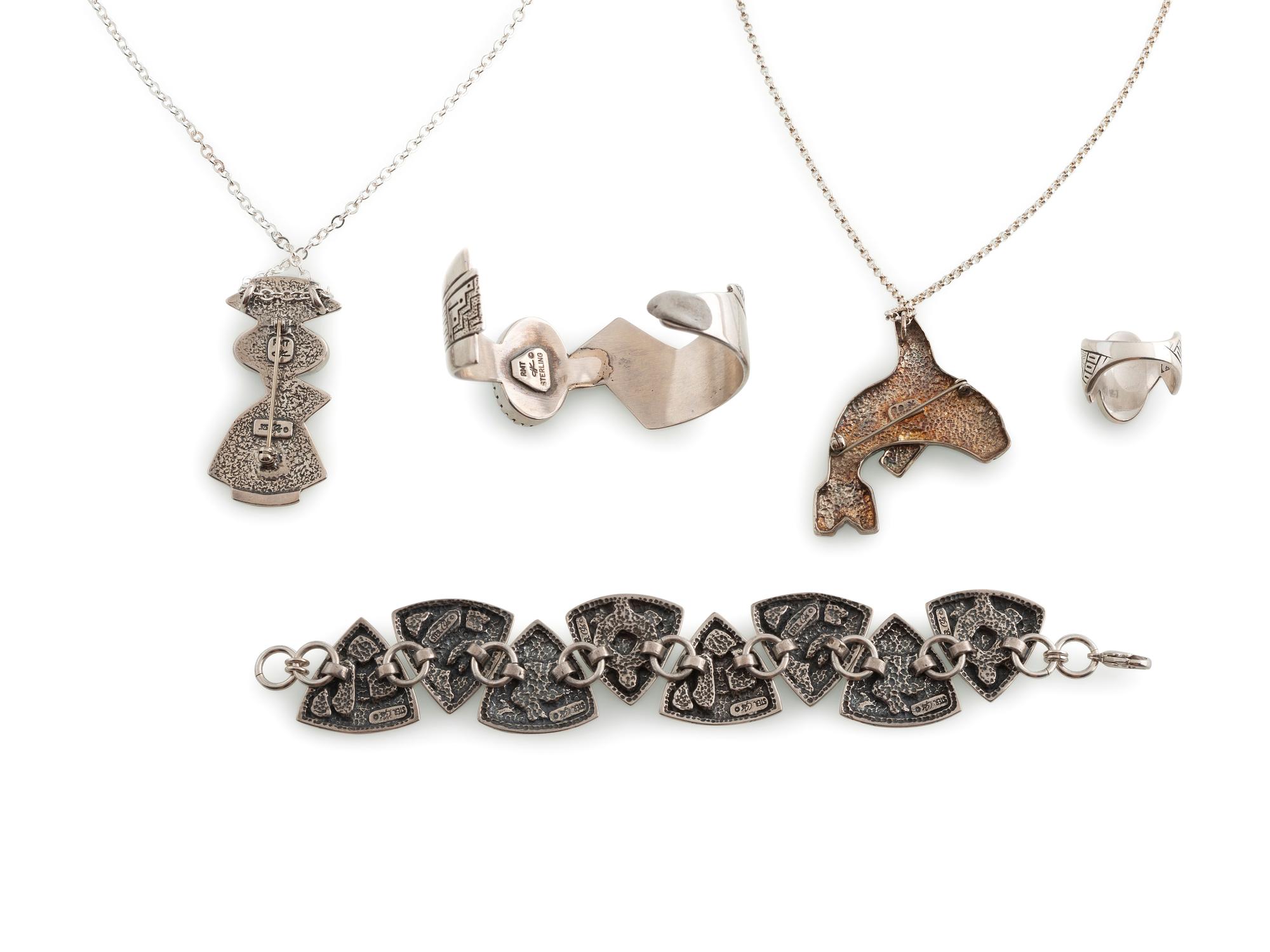 Cast Sterling Sterling Silver Inlaid Jewelry