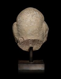A Chinese Marble Carved Head of a Luohan