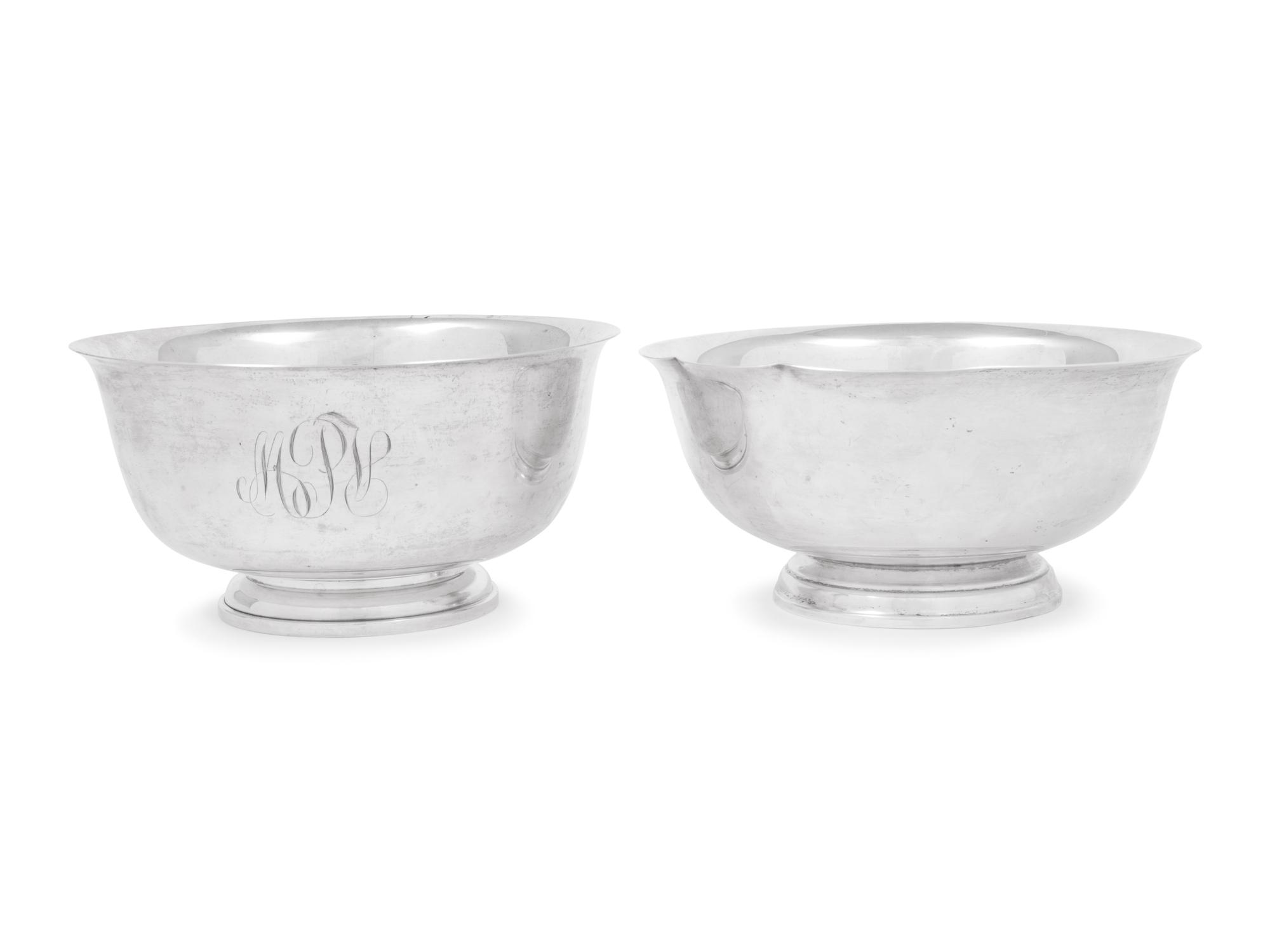 A Pair of American Silver Revere Bowls