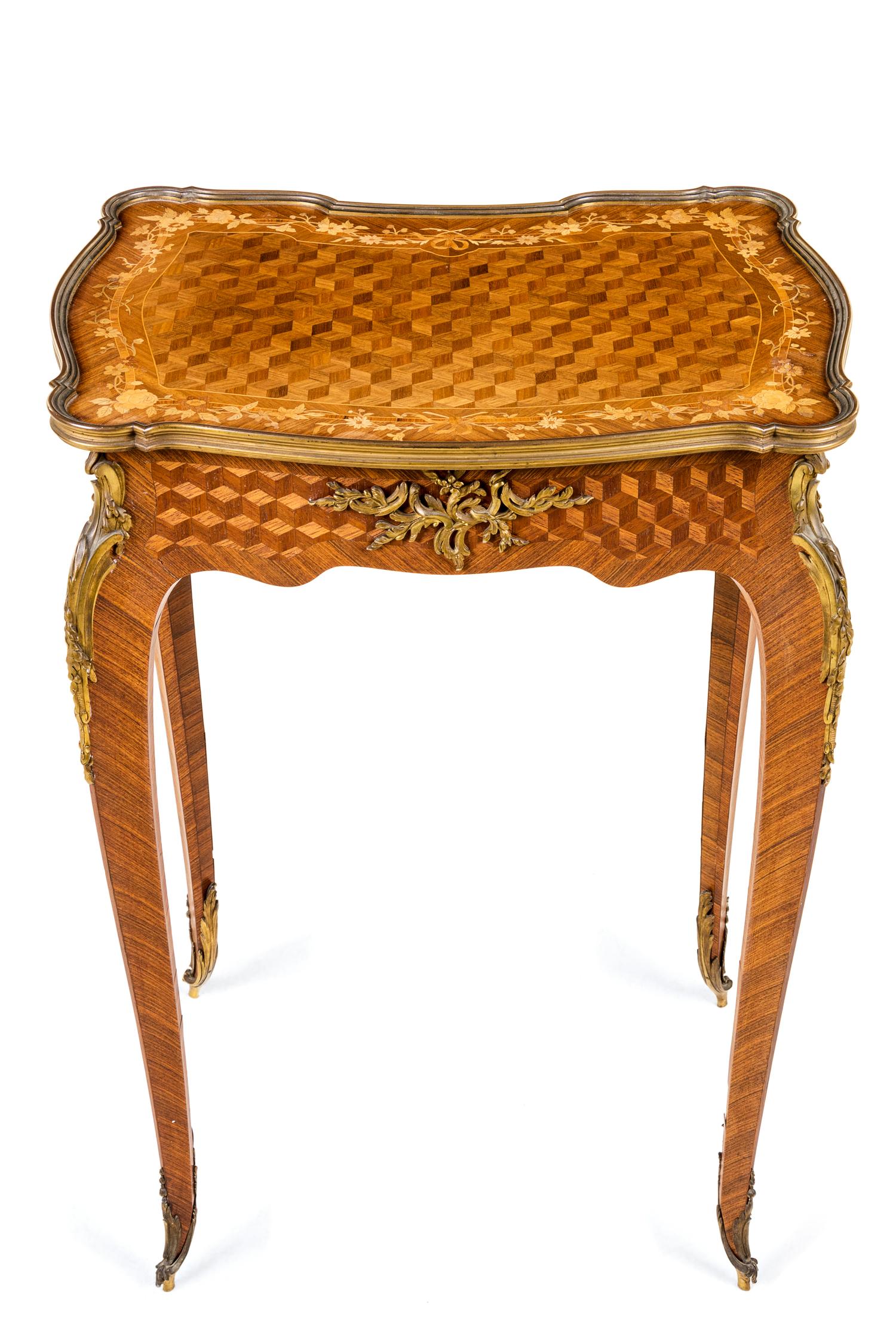 A Louis XV/XVI Transitional Style Marquetry Writing Desk