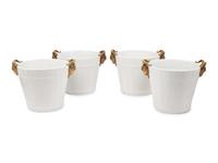 A Set of Four Contemporary Sèvres Style Parcel Gilt Porcelain Jardinières