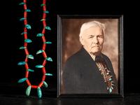Turquoise and Coral Necklace from Asa Glascock Trading Post, Gallup, New Mexico