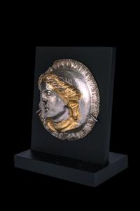 A Thracian Gilt-Silver Tondo of a Female Bust