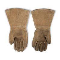 Plateau Beaded Hide Gauntlets, with Floral Pattern